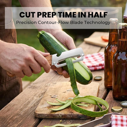 Sakerplus Multifunctional Vegetable Peeler,Multi Functional Premium Vegetable Peeler with Wooden Handle and Bottle Opener,Stainless Steel Blade Kitchen Tool (1)