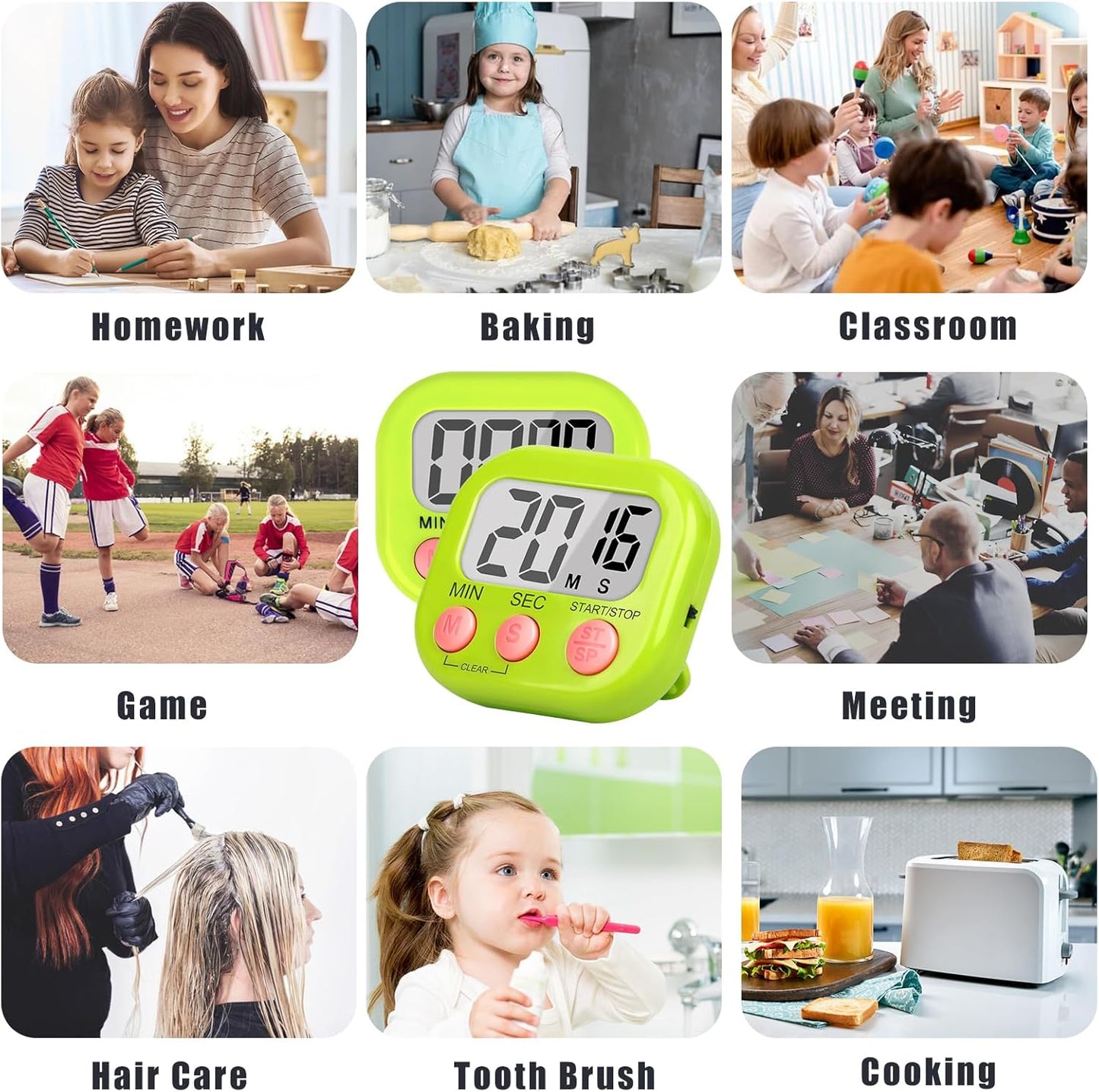 ZILLEEN Classroom Timer for Kids Teachers 2 Pack Digital Timers