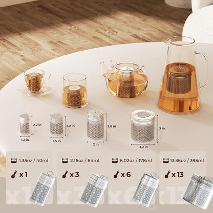 Reinmoson Extra Large Tea Infuser for Loose Tea & Spice Infuser for Cooking, Extra Fine Mesh Tea Strainers, 304 Stainless Steel Steeper for Black Tea, Rooibos, etc