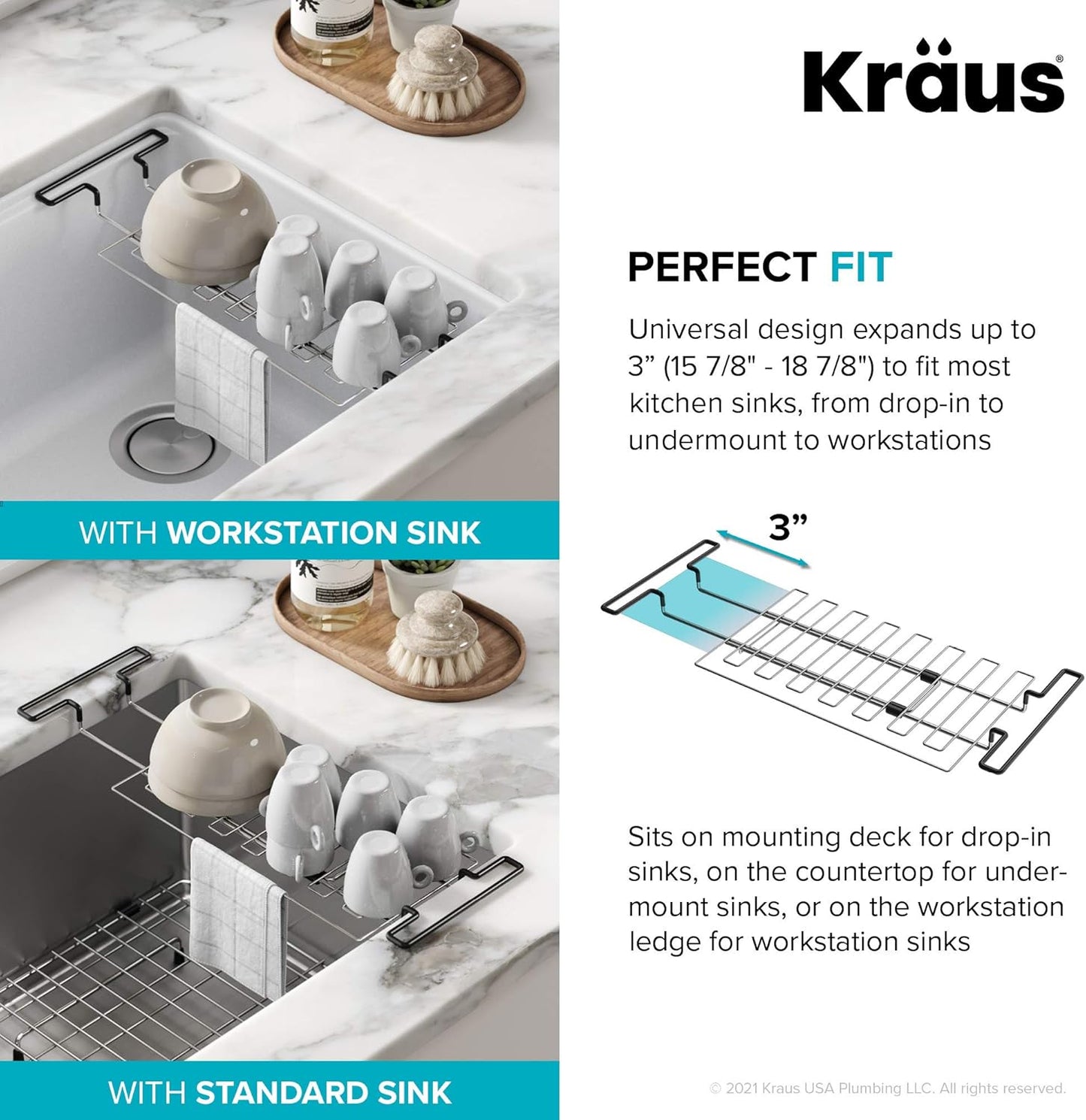 KRAUS Stainless Steel Colander for Workstation Kitchen Sink, CS-6