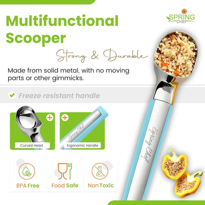Spring Chef Heavy Duty Metal Ice Cream Scoop - Dishwasher Safe Ice Cream Scooper, Commercial Icecream Scoop Spade, Professional Kitchen Tool for Gelato, Melon, Sundae, Cookie Spoon - Black