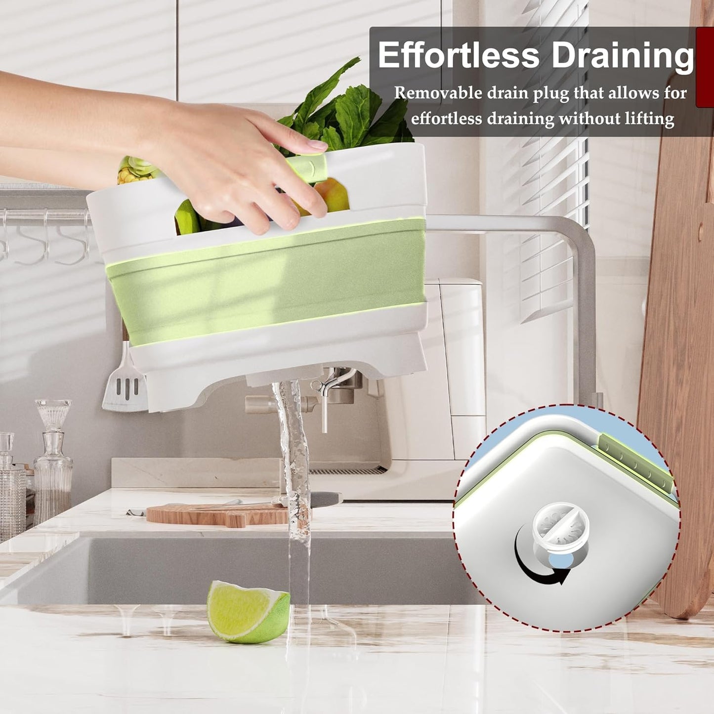 MontNorth 2.4 Gal Collapsbile Wash Basin with Drian Plug,9L Dish Pan for Soaking Baby Bottles,Portable Sink, Multiuse Foldable Bucket,Ice Beverage Tubs for Camping, Vegetable Washing, RV (Gray)