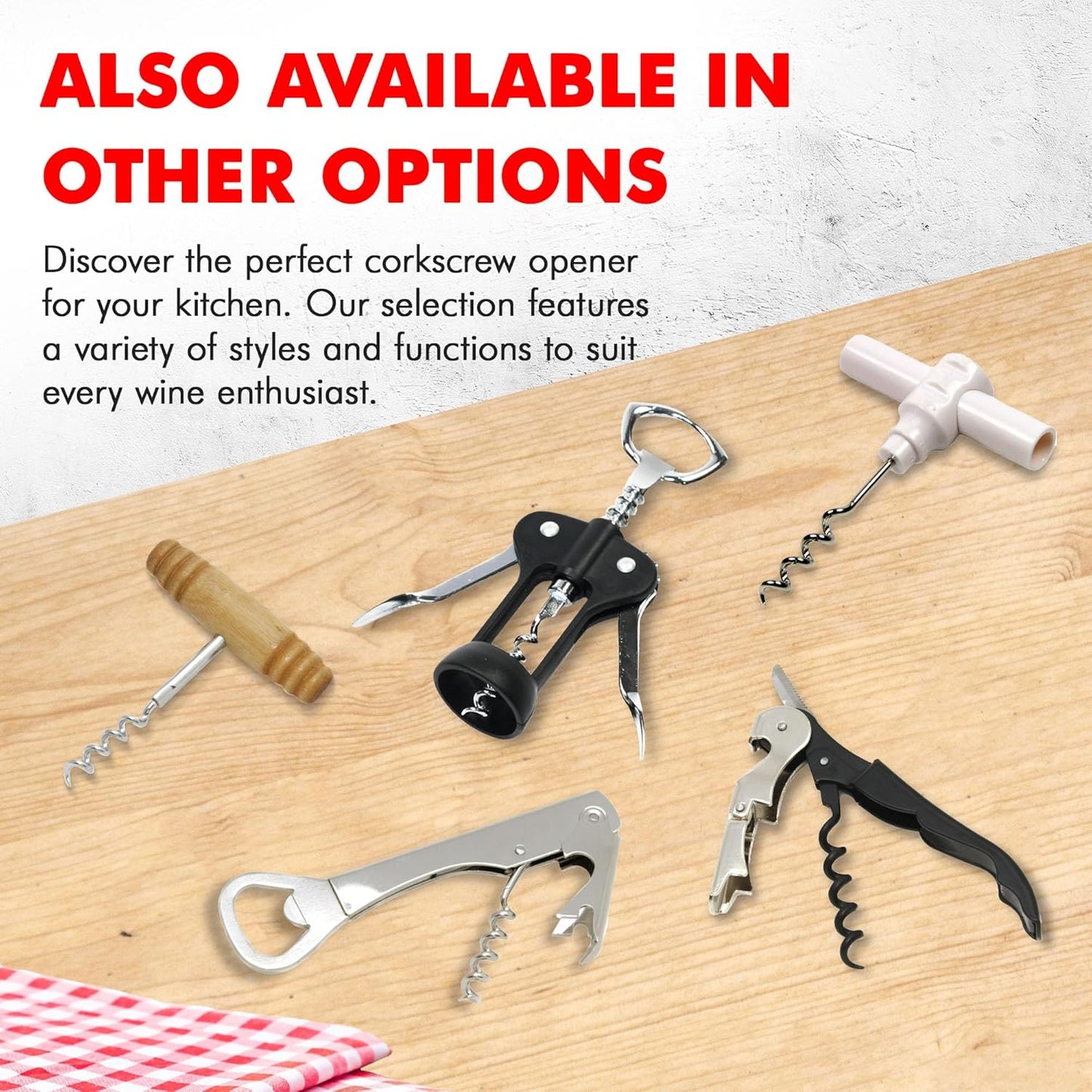 Chef Craft Select Metal Winged Corkscrew, 6.5 inch, Black and Chrome