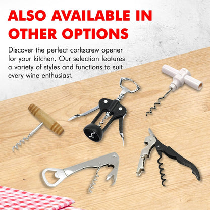 Chef Craft Select Metal Winged Corkscrew, 6.5 inch, Black and Chrome