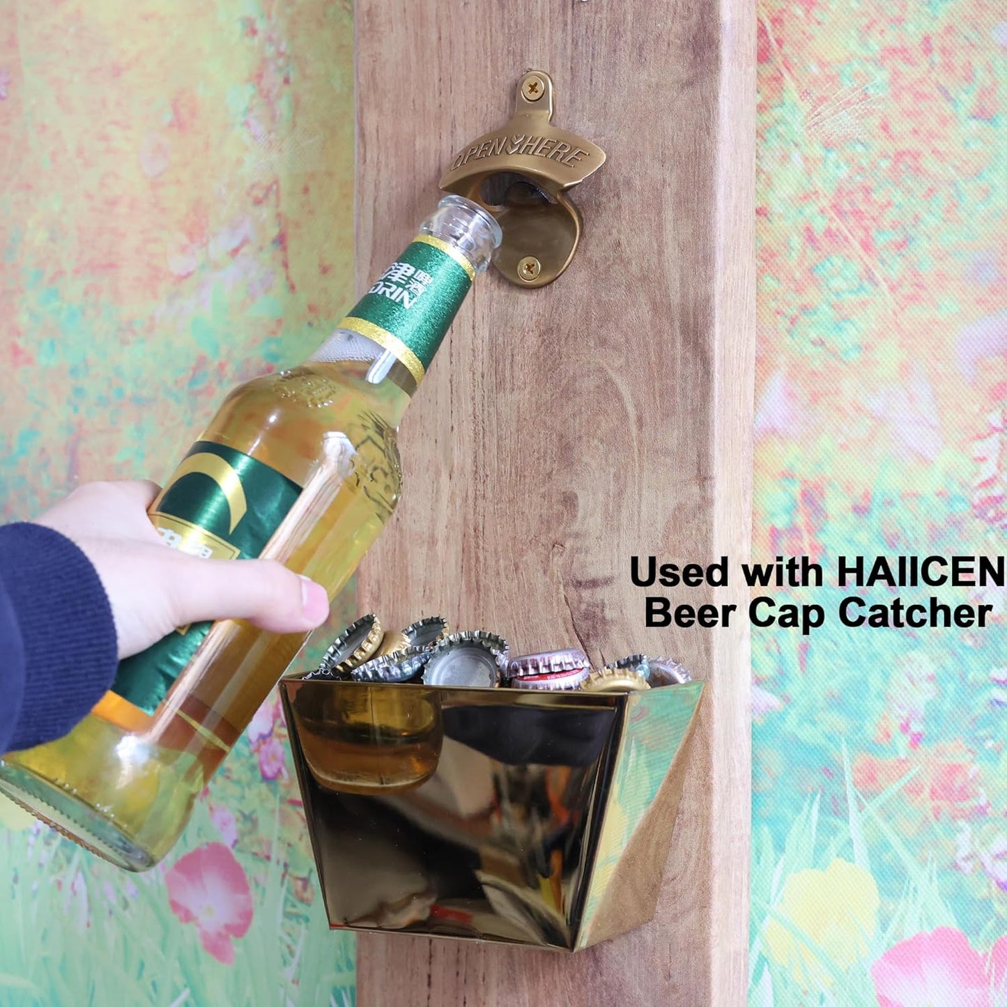 Vintage Copper Bottle Cap Opener Wall Mount, Retro Beer Bottle Opener with Screws for Homes Kitchen (Pack of 2)