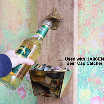 Vintage Copper Bottle Cap Opener Wall Mount, Retro Beer Bottle Opener with Screws for Homes Kitchen (Pack of 2)