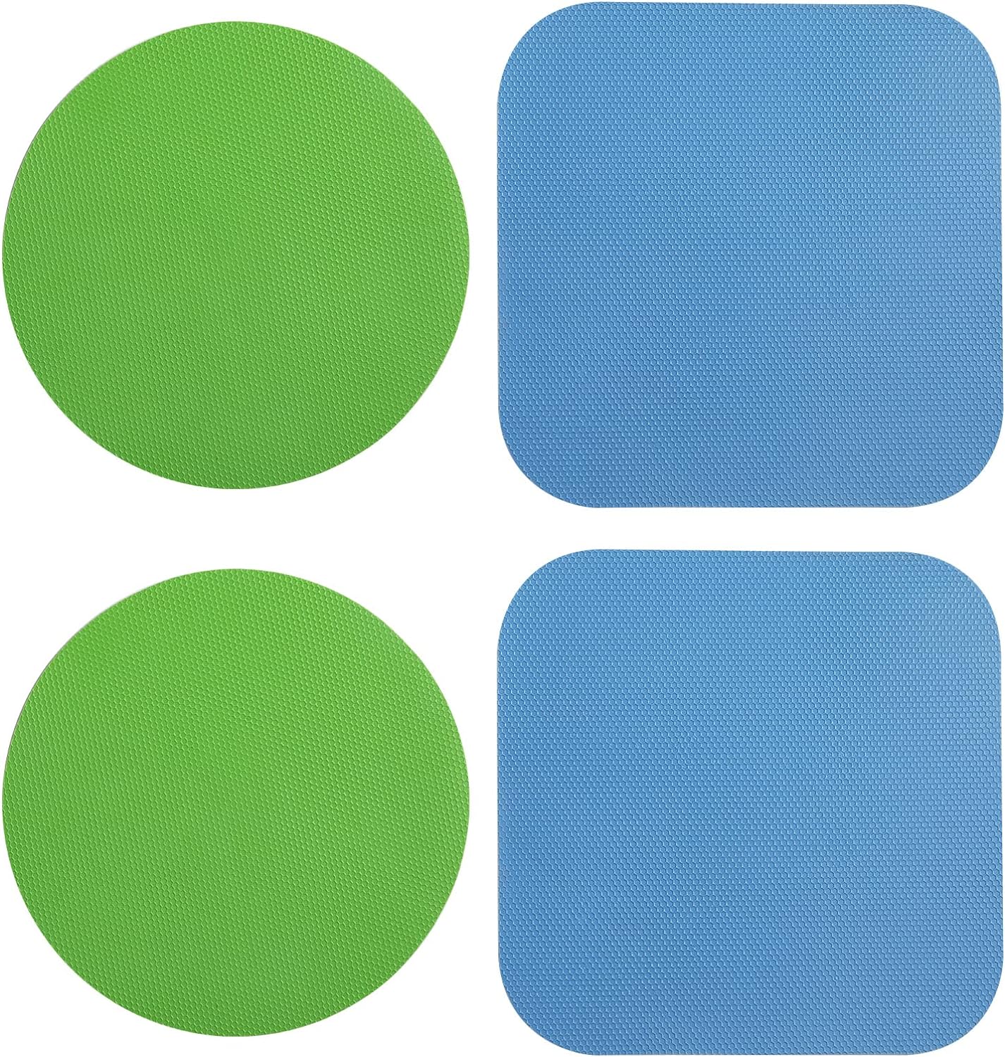 LUTER 4pcs Jar Opener, Rubber, Multi-function Silicone Bottle Opener for Seniors with Weak Hands Lid Cap Gripper Pads Kitchen Coasters Gadgets(Light Blue, Green)