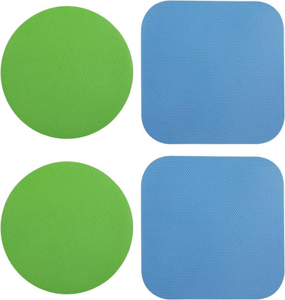 LUTER 4pcs Jar Opener, Rubber, Multi-function Silicone Bottle Opener for Seniors with Weak Hands Lid Cap Gripper Pads Kitchen Coasters Gadgets(Light Blue, Green)