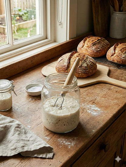 Sourdough Starter Stirring Hook and Dough Whisk | Small Size to Fit in Jars | Improve the Mixing Standard Of Your Starter For Better Baking Results | New England Sourdough Starter Co.
