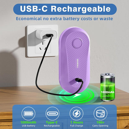 Electric Can Opener, Rechargeable Can Openers for Seniors & Arthritis, One-Touch Automatic Can Opener, Hands-Free, Smooth Edge, Compact, Kitchen Gadgets