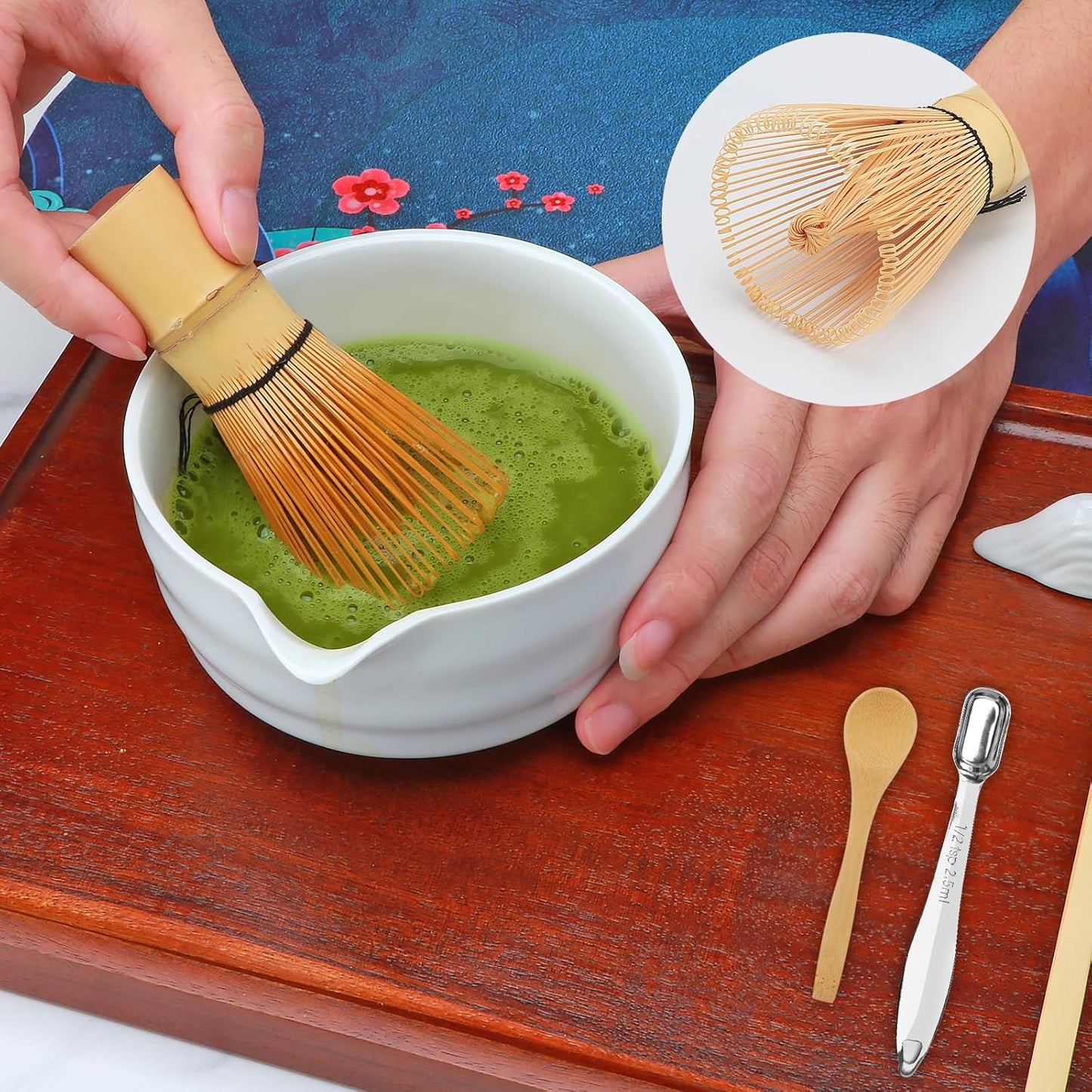 Maredash Matcha Whisk Set,Matcha Whisk,Matcha Set,Bamboo Whisk,Matcha Kit,Chasen Matcha Stirrer,Made from 100% Natural Bamboo,Durable and perfect for making matcha tea