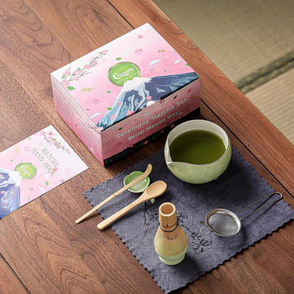 Clay&Fire Matcha Whisk Set, 9 pcs Ceramic Matcha Set, Gifts for Women,Matcha Bowl with Spout and Whisk, Matcha Kit for Matcha Lovers, Gift Mother's Day, Birthday, Anniversary