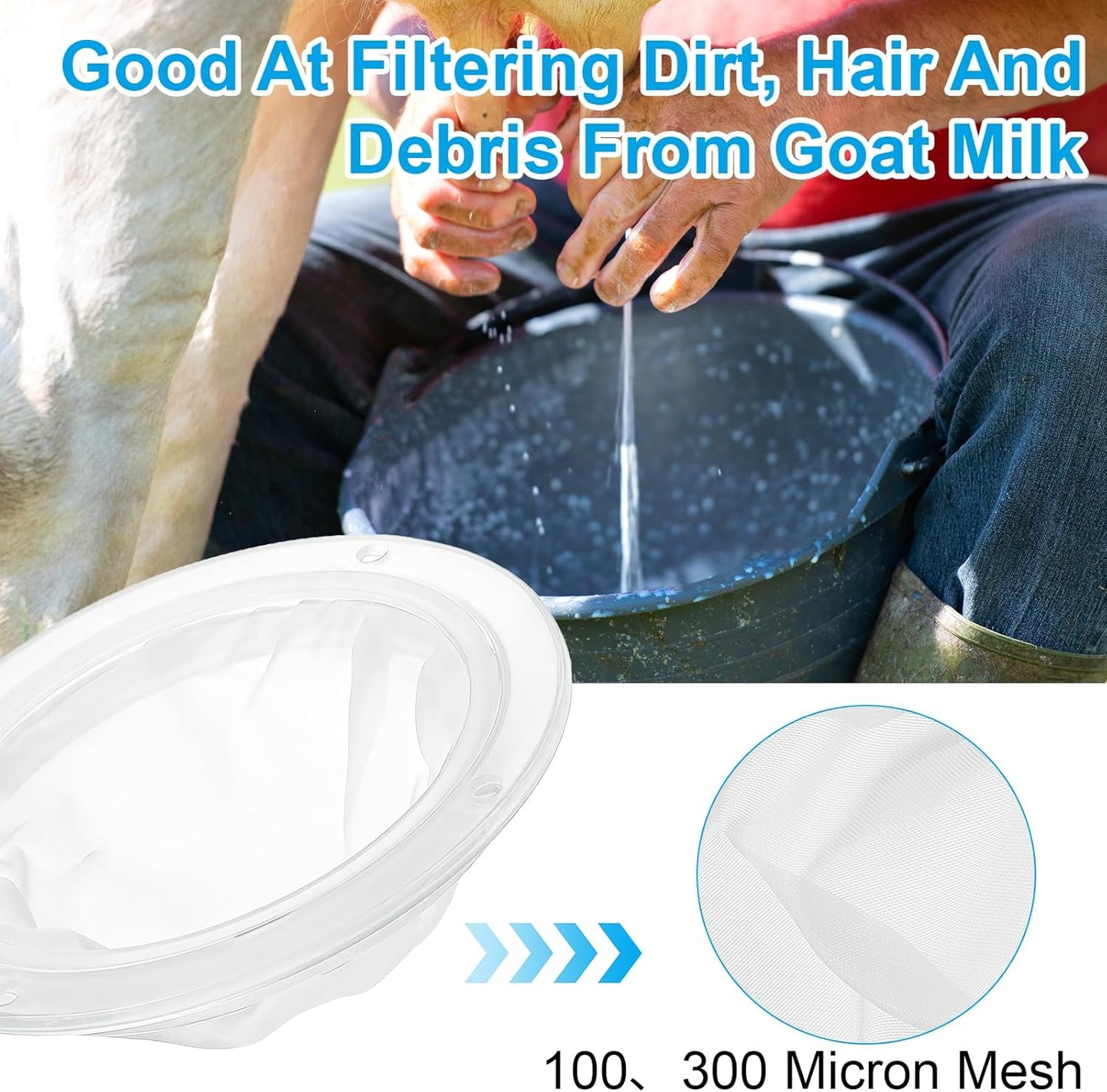 2pcs Mesh Nylon Strainer, Ultra Fine Mesh Strainer, 100 & 300 Plastic Extra Fine Mesh Strainers for 5 Inch Filter Funnel for Filtering Coffee, Juice, Oils, Wine, Soy Milk