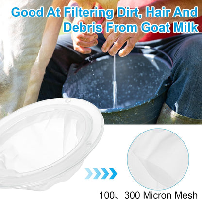 2pcs Mesh Nylon Strainer, Ultra Fine Mesh Strainer, 100 & 300 Plastic Extra Fine Mesh Strainers for 5 Inch Filter Funnel for Filtering Coffee, Juice, Oils, Wine, Soy Milk