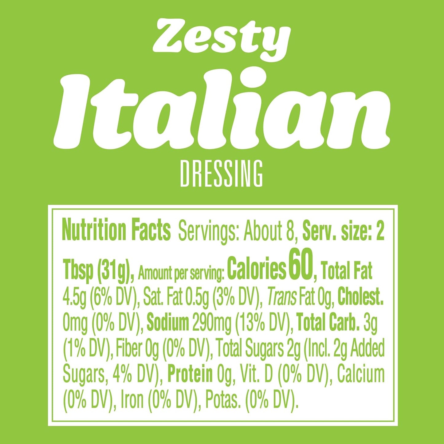 Kraft Zesty Italian Dressing Family Size, 24 fl oz Bottle