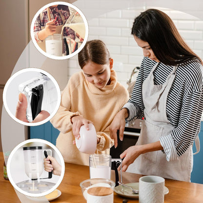 FillTouch 2 Pcs Cupcake Batter Dispenser Pancake Mix Dispenser 4 Cups with Squeeze Handle Tools for Pancake, Cupcake, Cookie, Cake, Waffles, Ice Cream Baking Gifts for Kitchen Housewarming (White)