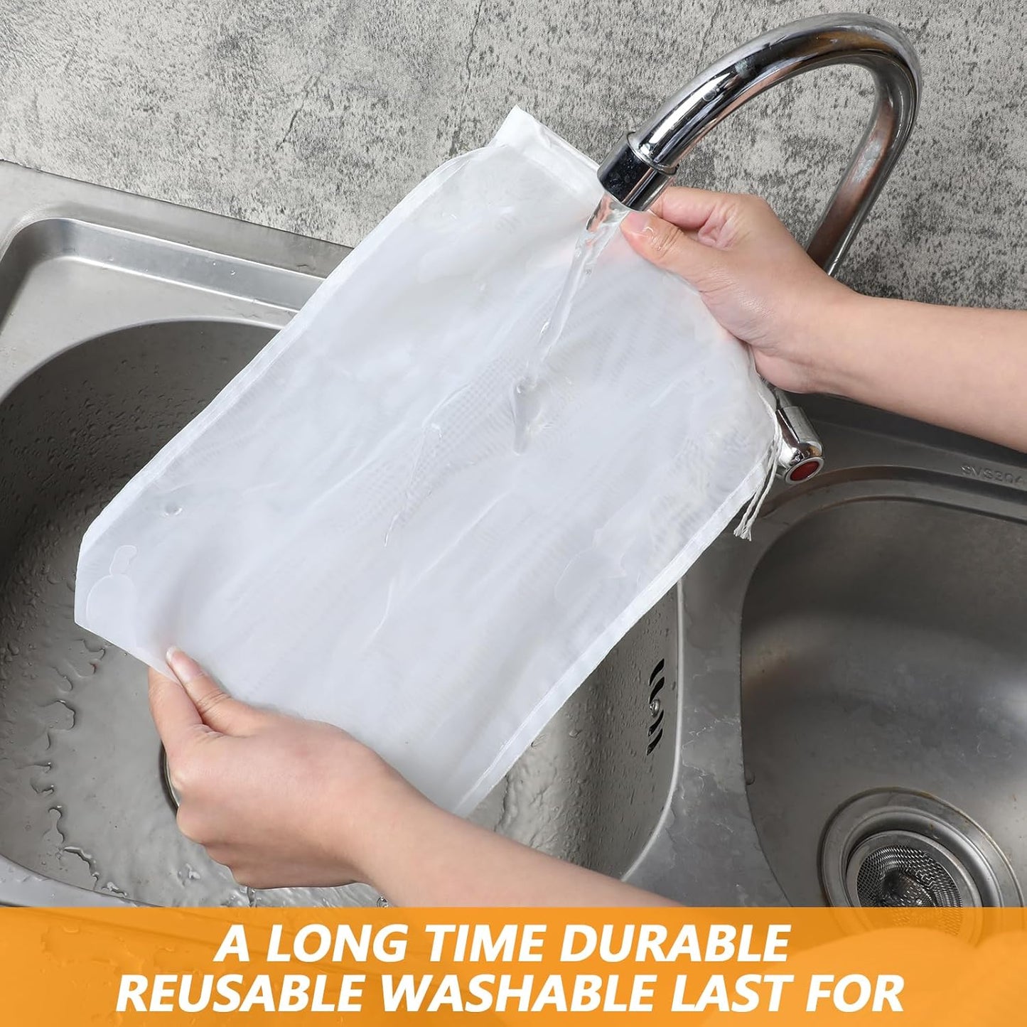 4 Pack Nut Milk Bag 12 x 8 Inch Nut Bag Strainer Reusable Nylon Cloth Bags for Straining 200 Mesh Fine Mesh Bags for Straining Fruit Juice Coffee Yogurt Cheese Tofu Cold Brew Filter