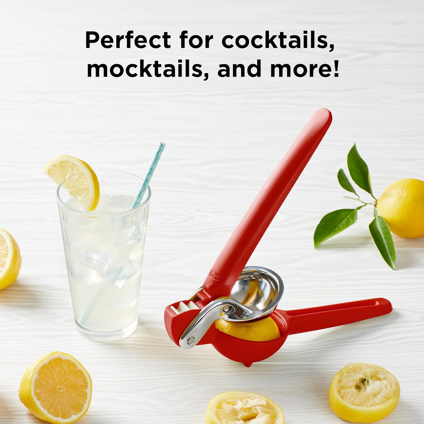 Chef'n FreshForce Lemon Squeezer Citrus Juicer, Manual Hand Press with Dual-Gear Power for Maximum Juice Extraction, Durable, Lime Green