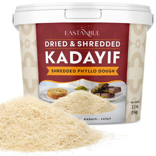 Eastanbul Bulk Dried & Shredded Kataifi, 2.2lb, Katifi, Kadayif, Shredded Fillo Dough, Pastry Dough, Ingredient for Viral Dubai Pistachio Chocolate Bar, Shredded Phyllo, Kunafa, Knafeh