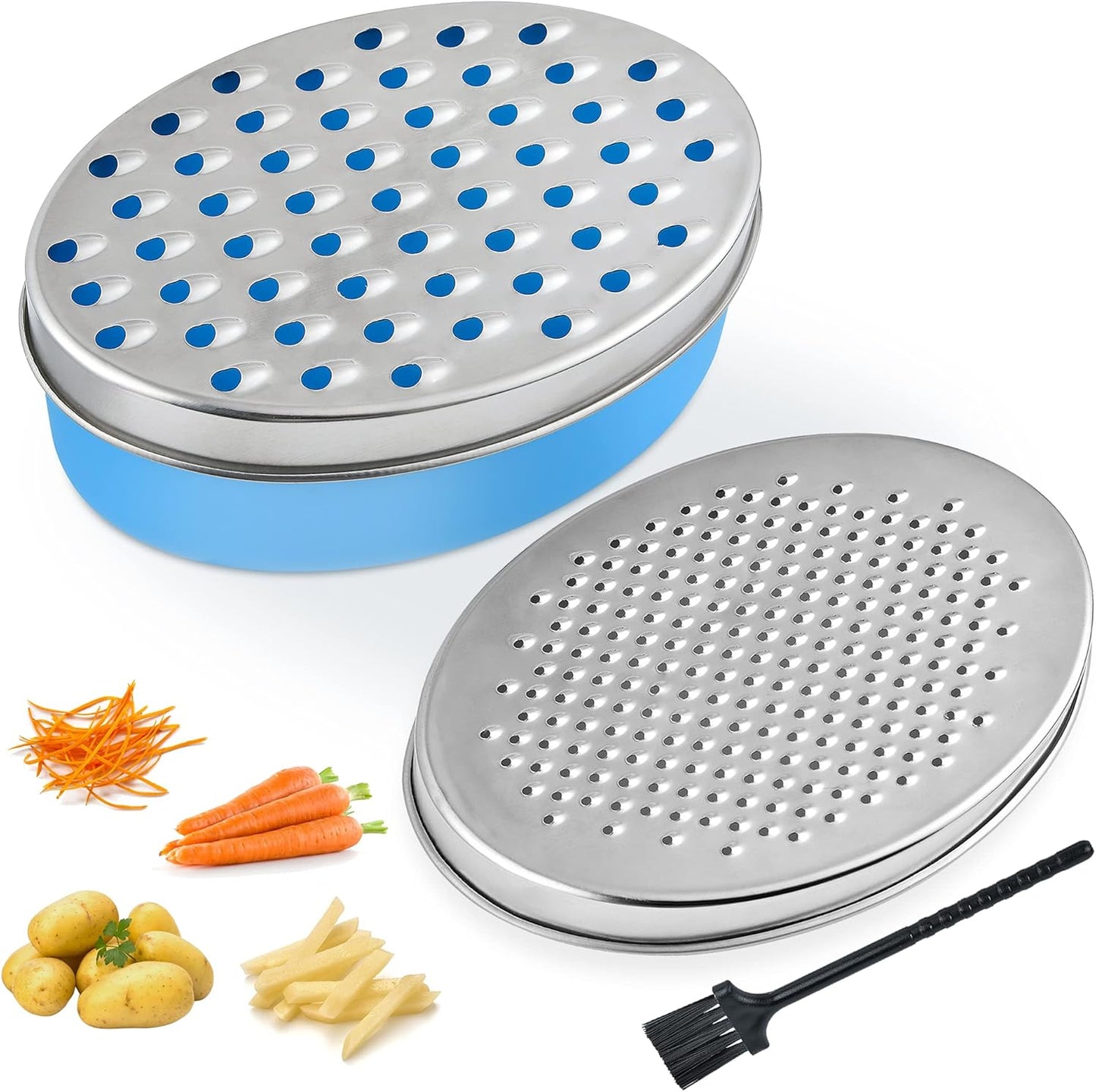 Cheese Grater Akamino Grater Lemon with Food Storage Container & Lid Grinder Grater for kitchen - Perfect For Hard Parmesan，Ginger, Vegetables, Butter (Red)