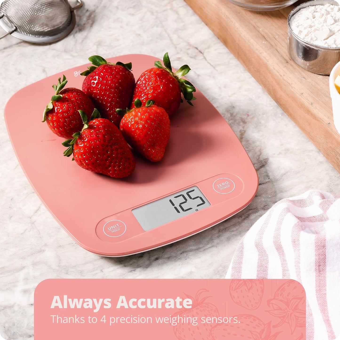 Greater Goods Food Scale – Digital Kitchen Scale, 1g Precision, Easy-Tare & Quick Conversion, Slim Compact Design, Durable & Portable | Ideal for Cooking, Baking & Meal Prep