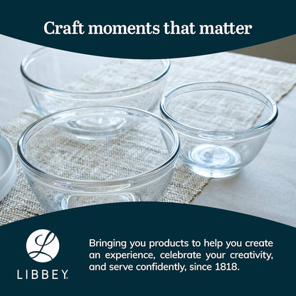 Libbey Small Glass Prep Bowls with Lids, Set of 8, 6.25 oz Small Bowls- Ideal for Leftovers, Meal Prep & Dips, Durable & Dishwasher Safe