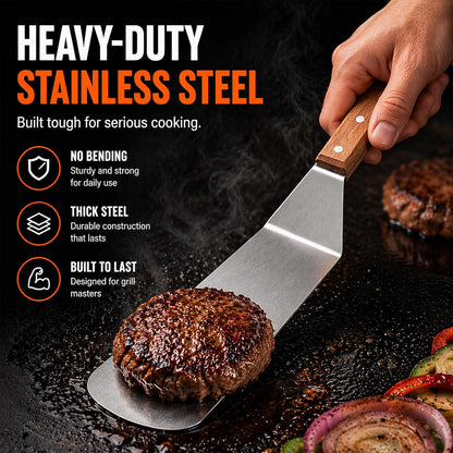Multipurpose Bench Scraper, Dough Scraper and Dough Cutter for Flat Top Griddle, Bread, Pizza, and Pastry – Stainless Steel Griddle Scraper Chopper for Baking and Cooking