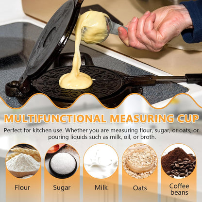 1 Cup 240 ML 8 OZ Stainless Steel Measuring Cups Set, Wet Dry Food Measuring Cups Portion Control, Metal Dog Food Scoop for Cooking Utensils Kitchen Home Baking Essentials (1Pcs)
