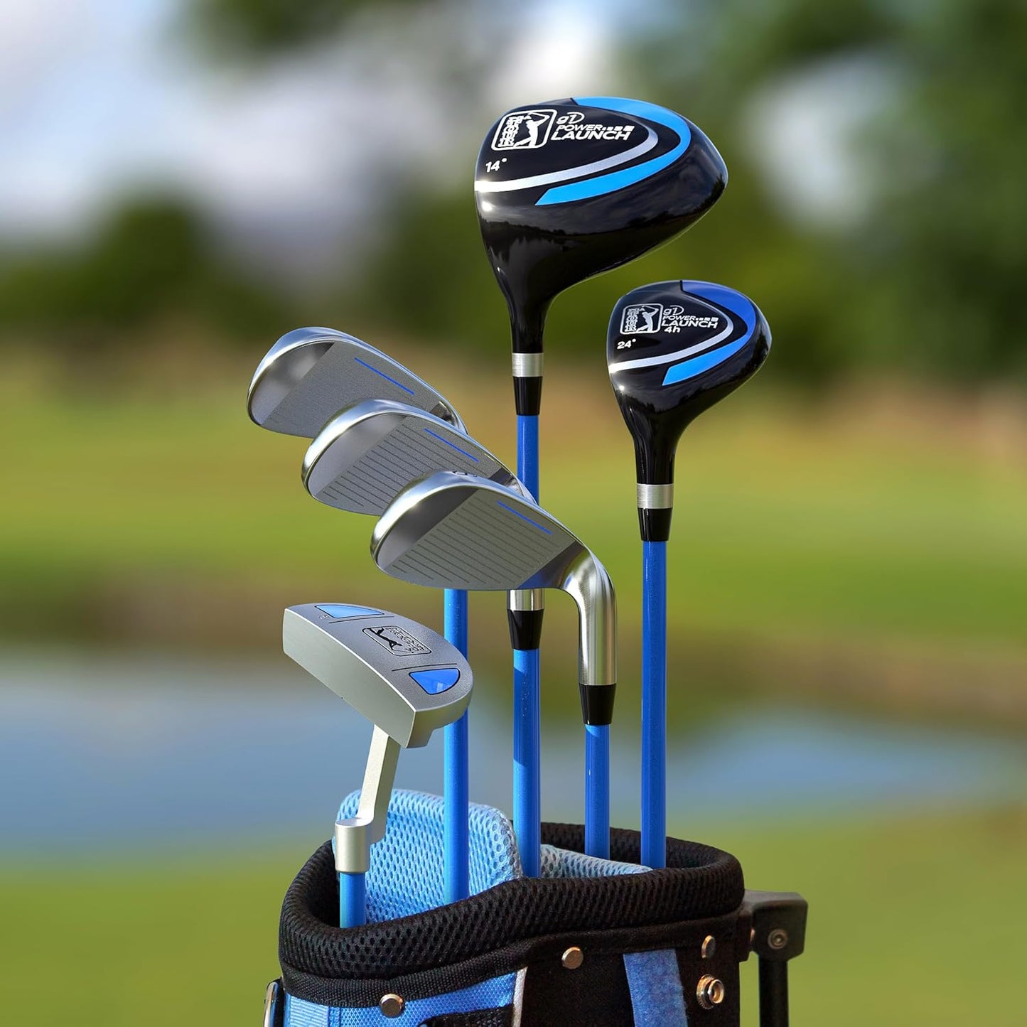 PGA Tour Youth Golf Club Set for Ages 8-12 & 12+ (4’8”–5’10”), Right and Left-Handed Kids Golf Sets – Beginner Junior Golf Clubs with Lightweight Stand Bag, Mallet Putter, Hybrid, Driver