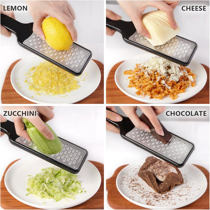 LHS Citrus Lemon Zester Cheese Grater - Stainless Steel Kitchen Tool for Parmesan Cheese, Ginger, Garlic, Nutmeg, Chocolate, Fruits, Dishwasher Safe