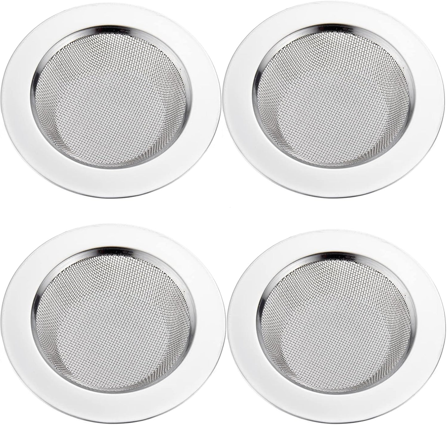 LASSHSWA 2 PCS Kitchen Sink Strainer Stainless Steel, Kitchen Sink Drain Strainer， Sink Strainers with Large Wide Rim 4.5" Diameter for Kitchen Sinks
