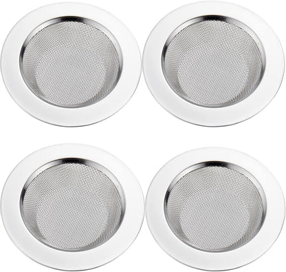 LASSHSWA 2 PCS Kitchen Sink Strainer Stainless Steel, Kitchen Sink Drain Strainer， Sink Strainers with Large Wide Rim 4.5" Diameter for Kitchen Sinks