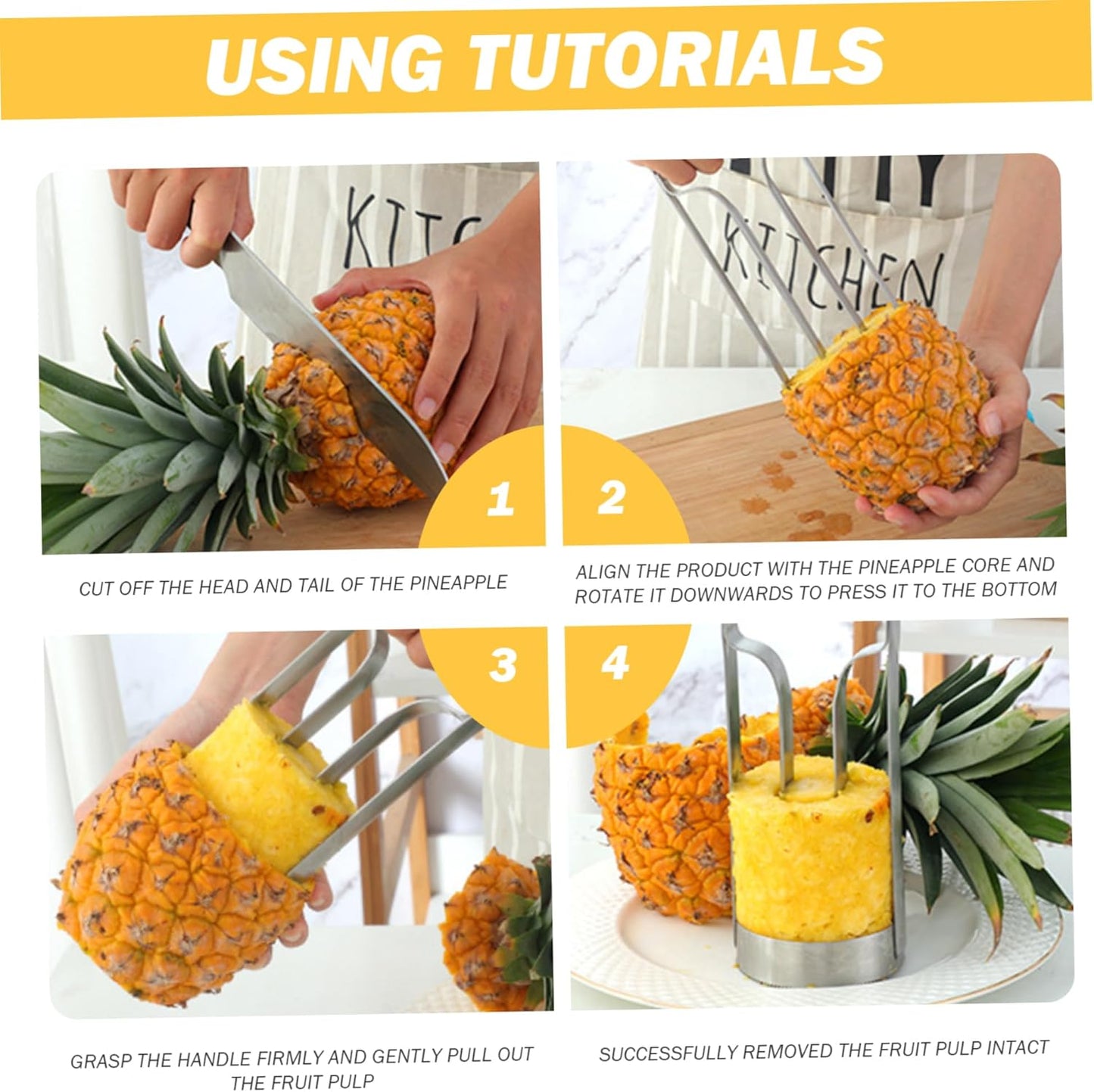 Pineapple Cutter Slicer Stainless Steel Pineapple Corer Fruit Core Remover for Kitchen Fruit Rings 10cm| peeler