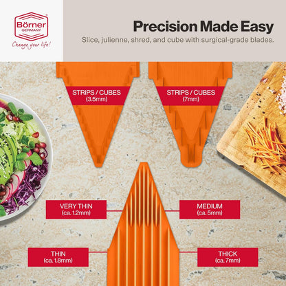 Swissmar Borner V-1001 V-Slicer Plus Mandoline 5 Piece Set (Orange)