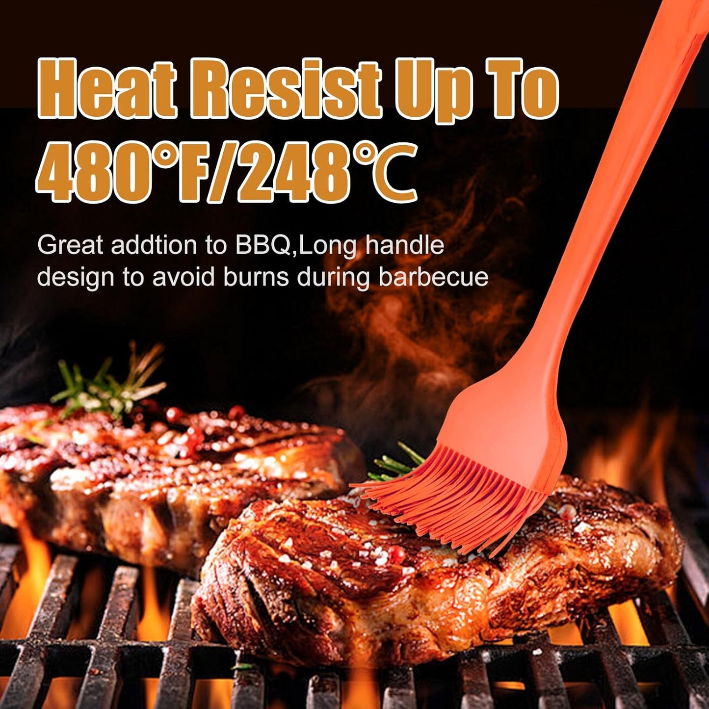 Silicone Basting Brush 2 Pcs Pastry Brush for Oil, BBQ, Grill, Sauce Baking Cooking, Dishwasher Safe (Blue)