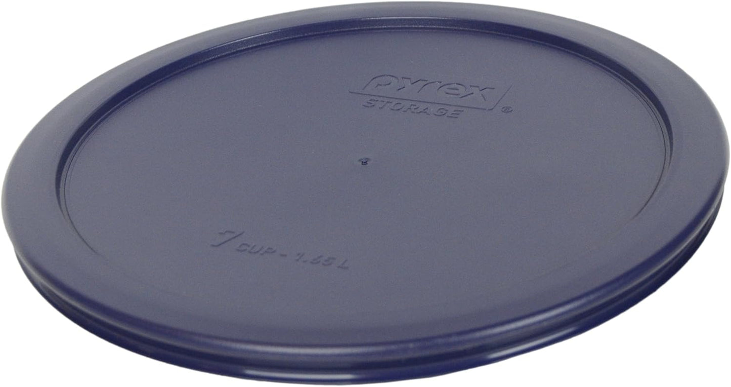 Pyrex 7402-PC (2) Blue and (2) Red Food Storage Replacement Lid (This Lid Fits the Pyrex 7402 6-Cup SCULPTED MIXING BOWL and 7203 7-Cup Glass Bowl) - Made in USA