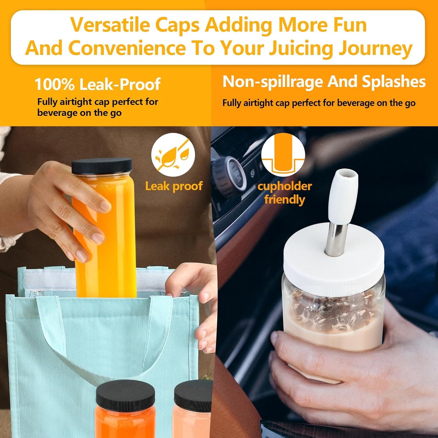 Zukro 12 oz Glass Juice Bottles with Lids & Straw, Airtight & Leak proof, Reusable Clear Small Bottle With Stainless Steel Cap for Juicing, Water, Smoothie & Milk, Dishwasher Safe & BPA Free, 12 Pack