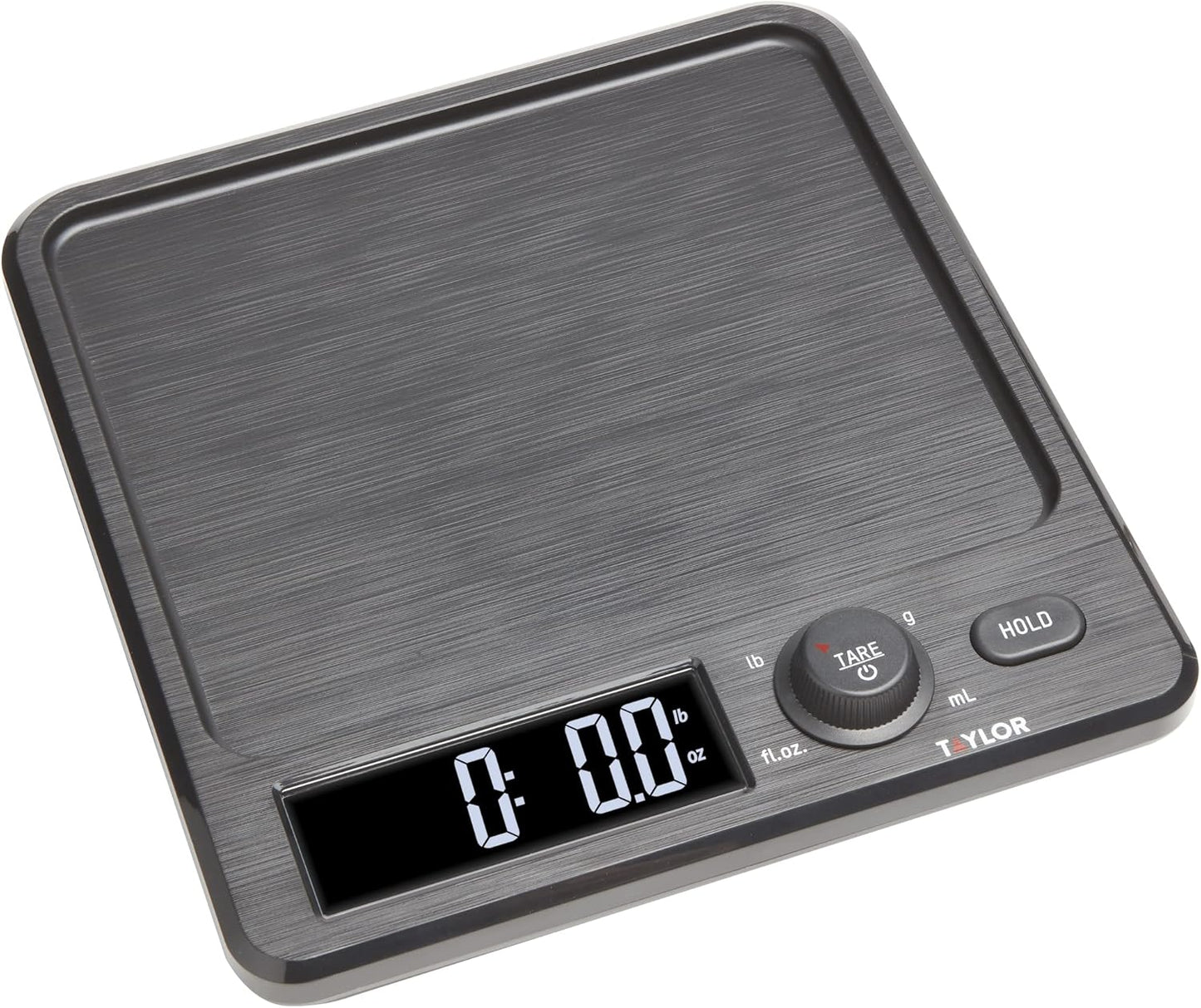 Taylor Waterproof Digital Kitchen Scale, 11 pounds, Black