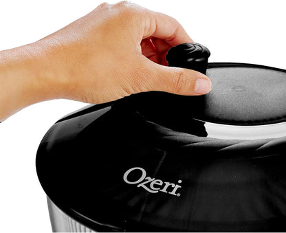 Ozeri Italian Made Fresca Salad Spinner and Serving Bowl, BPA-Free, Green, 4.4 qt