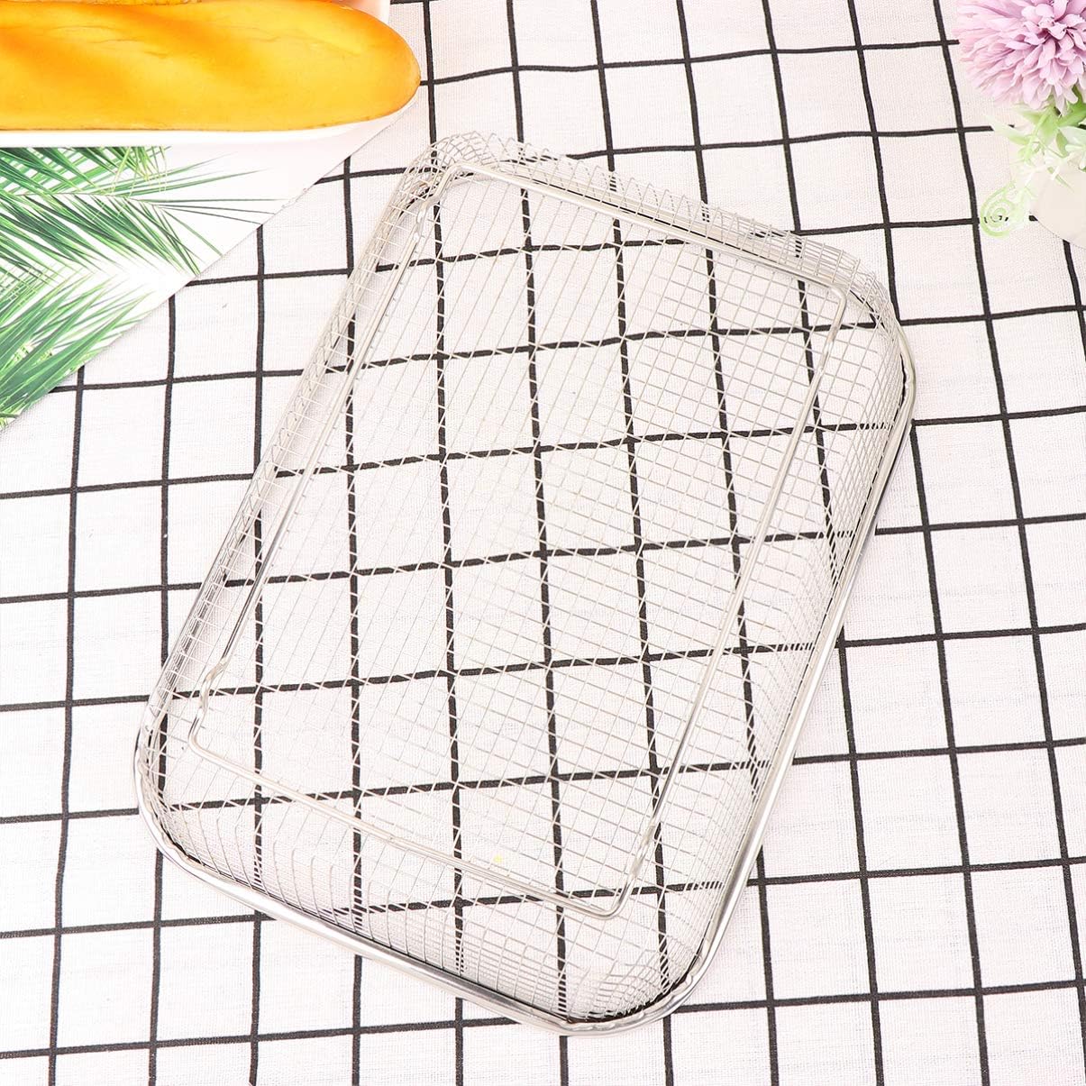 Ipetboom Stainless Steel Drain Basket Sieve - Thickened Multi-Purpose Fruit and Vegetable Colander for Kitchen Sink over the Sink Strainer and Storage Basket - Size S, 31x12x5.5cm
