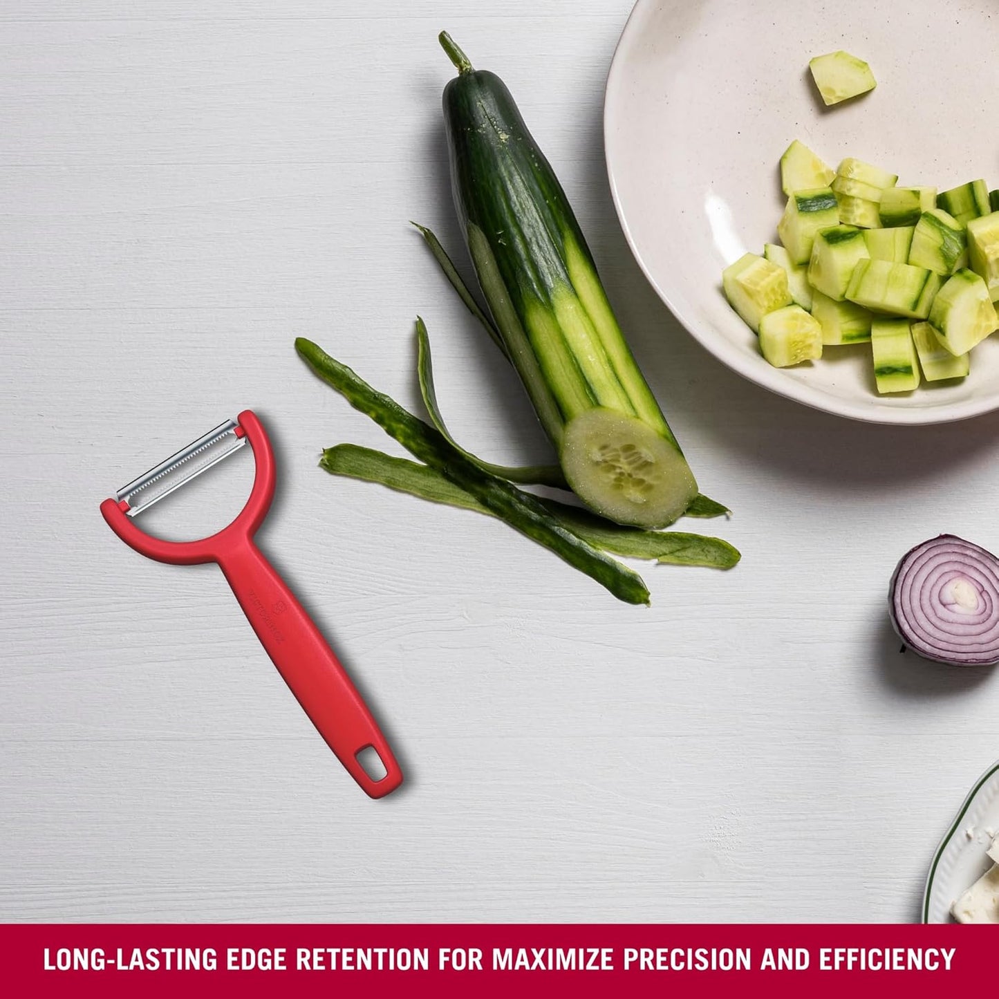 Victorinox Ypso Peeler for Vegetables, Fruits, Serrated Edge, Extra Sharp, Swiss Made, Black