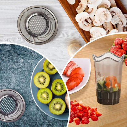 Fruit Slicer Cup, Cup Slicer for Strawberry, Banana, Hard-Boiled Egg, 2-in-1 Detachable Fruit Slicer, Premium Quickly Making Vegetable Salad Cutter, Craft Fruit Kitchen Tool