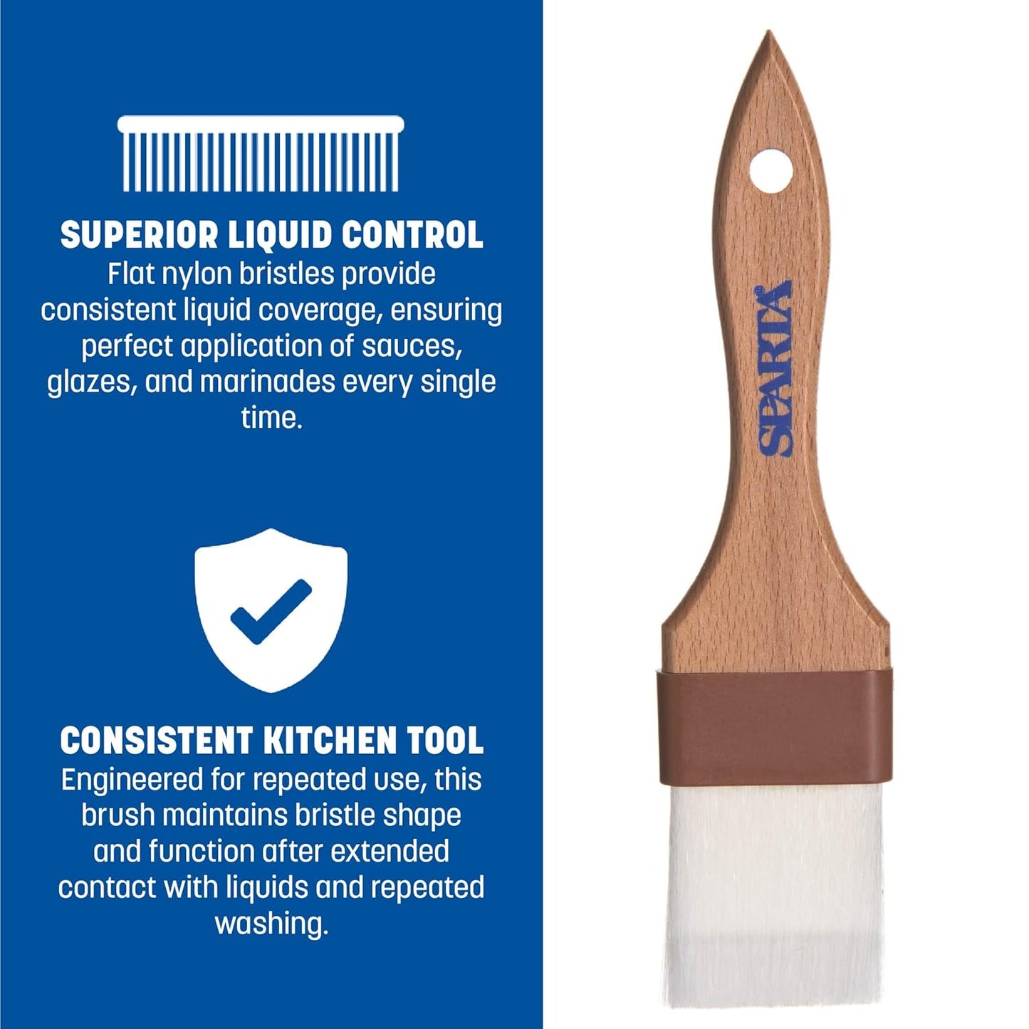 SPARTA 4039800 Nylon Wide Brush, Flat With Nylon Bristles, 3 Inches, Tan