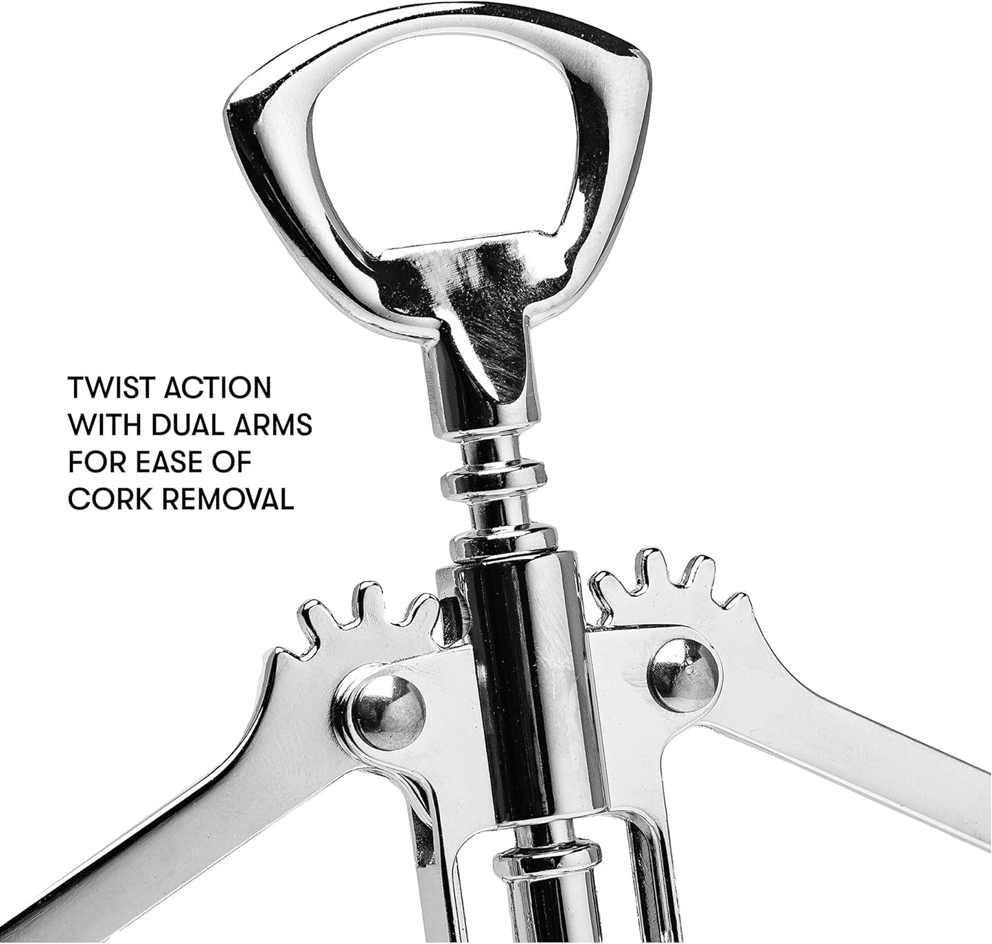 Cooking Light Premium Stainless Steel Wine, Professional and Portable Bottle Opener, All-in-One Winged Corkscrew, Black, Model:Wing Wine Opener