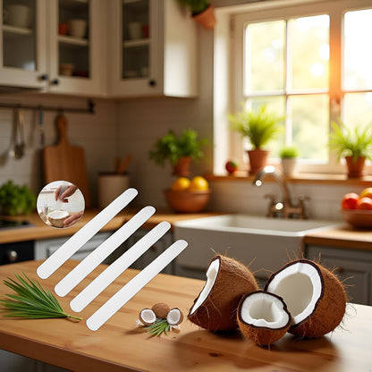 4 Pcs White Coconut Opener,Coconut Meat Scraper,Soft and Flexible Coconut Egg Tools Kitchen Utensils and Gadgets for Coconut Lovers Melon Ballers Melon Ballers