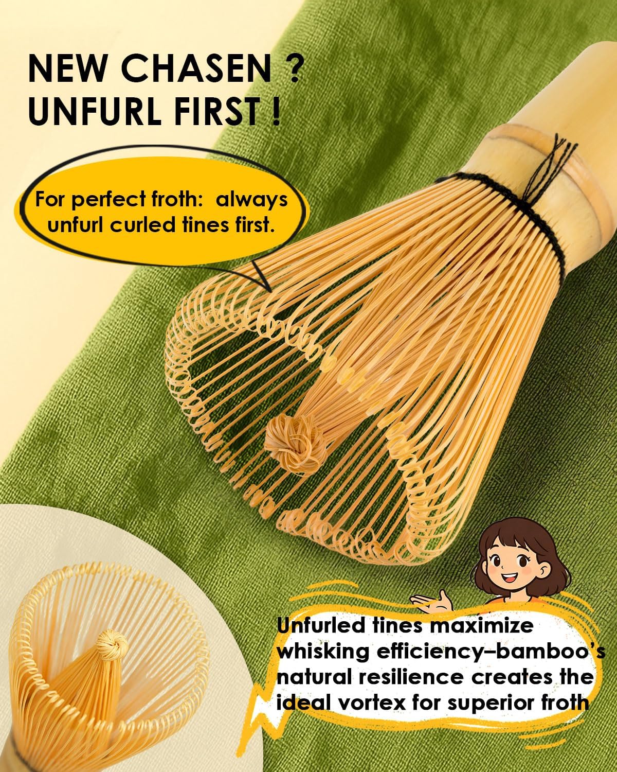Matcha Whisk Set, Ceramic Matcha Set Includes Bowl with Spout, Whisk and Holder, Bamboo Scoop, Sifter and Tea Towel - 6 Pcs Matcha Kit Gift for Lovers Beginners (Pink)