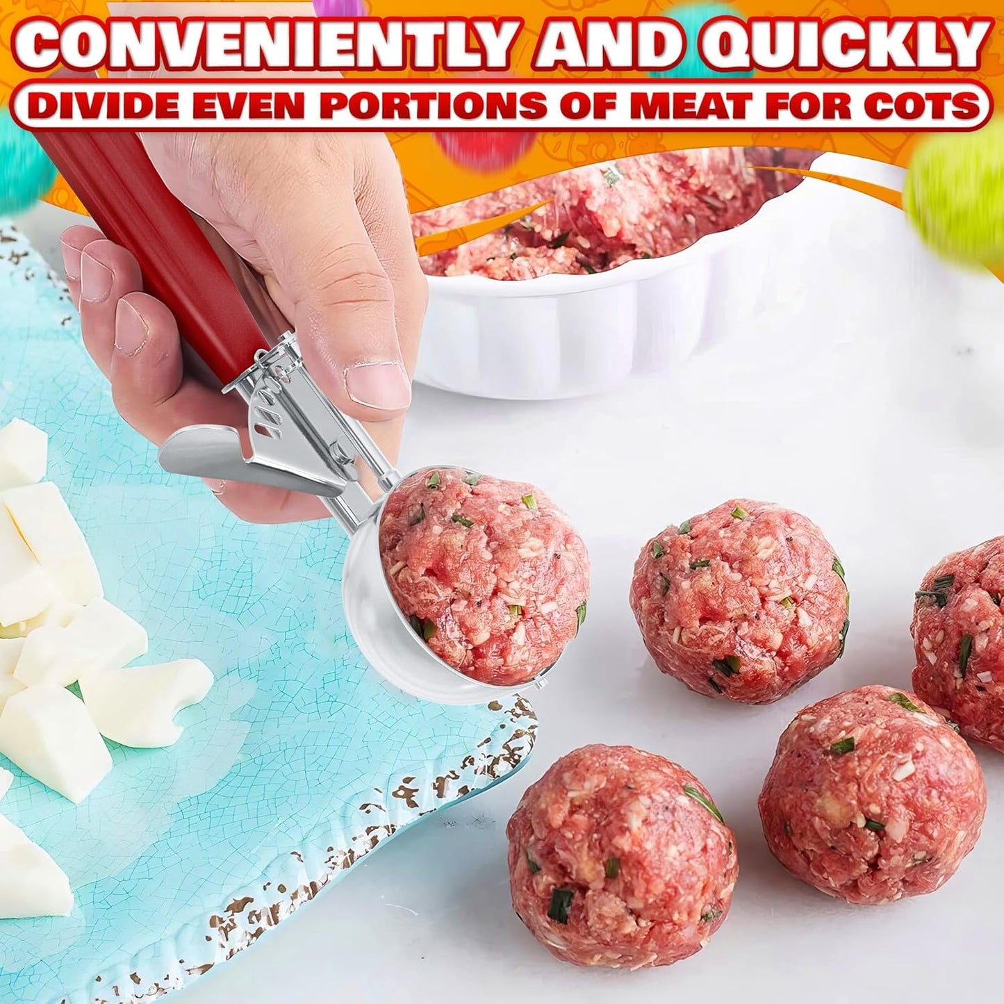 Cookie Scoop Set - Ice Cream Scoop with Trigger - Cookie Scoops for Baking Set of 3#16 (2.7 oz), #20 (2 oz), #30 (1.25 oz), Stainless Steel Versatile Tool, Portion Control for Cookies and Treats Prep