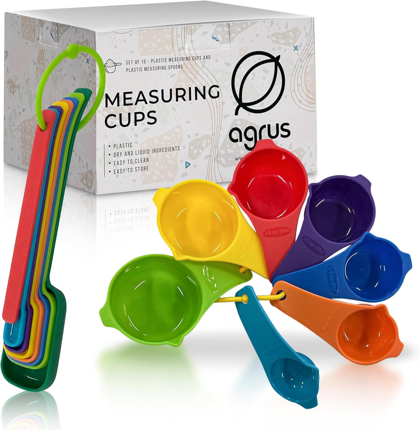 Measuring Cups and Spoons Set of 9, Utensils for Dry and Liquid Ingredients, Copper Kitchen Accessories, Rose Copper Decor for Home, Stackable, Sturdy Stainless Steel