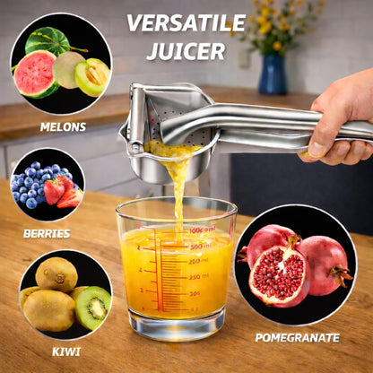 Stainless Steel Lemon Squeezer, Manual Citrus Juicer Press, Heavy Duty Hand Juicer for Lemon Orange Lime Grapefruit, Ergonomic Grip Juice Extractor, Rust Resistant, Easy to Clean Kitchen Tool