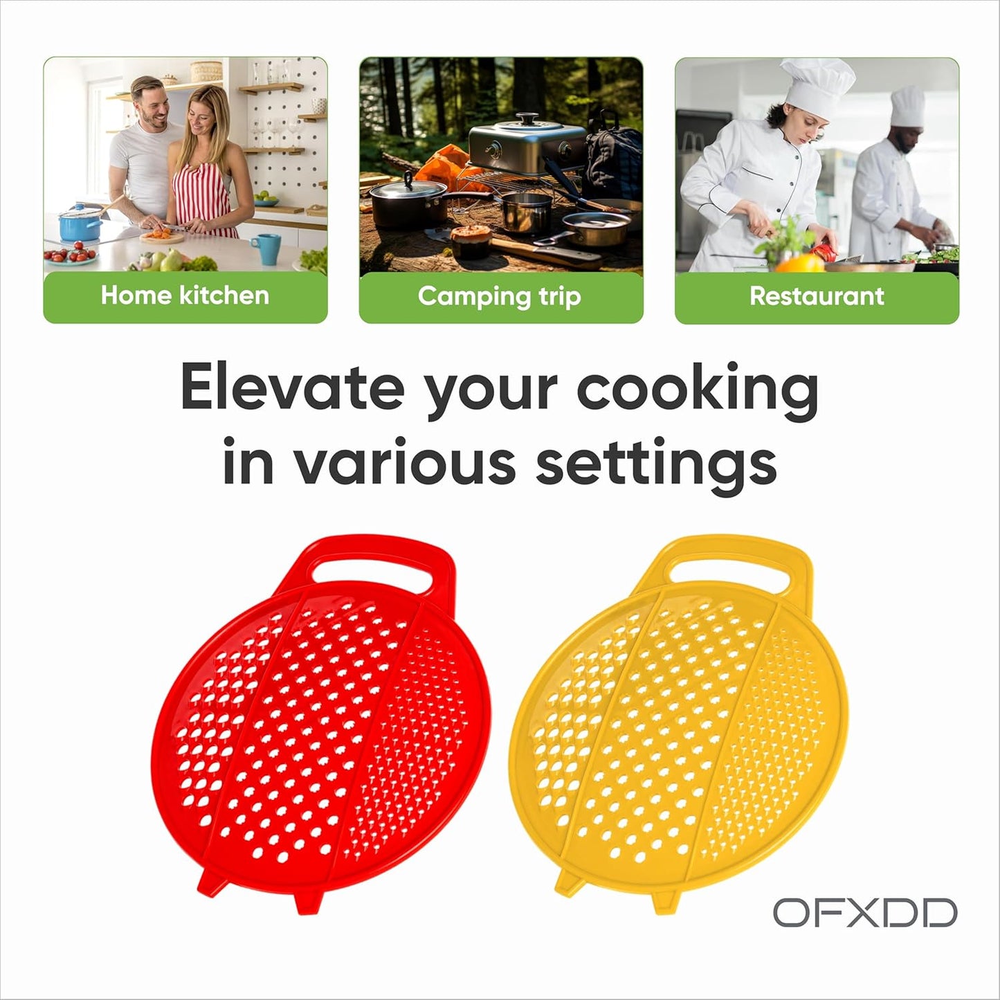 Flat Plastic Grater - Handheld Rust Free Cheese Grater - Tableside Handle Ginger Shredder